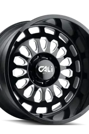Cali Off-Road Paradox 9113 8x165.1 24x14-76 Gloss Black/Milled Spokes Factory Price