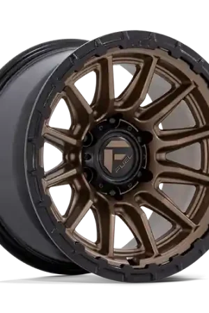 Fuel 1PC FC866 PISTON 6X139.7 22x10 -18 MATTE BRONZE W/ GLOSS BLACK LIP One Day Deal