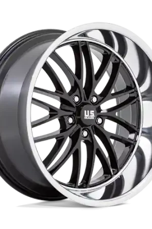 Price Cut US Mag 1PC U138 SANTA CRUZ 5X127 22X10.5 +0 GLOSS BLACK WITH DIAMOND CUT LIP