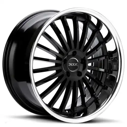 In Demand XIX Wheels XIX 59 5x120 20x8.5 +20 GLOSS BLACK WITH STAINLESS STEEL LIP