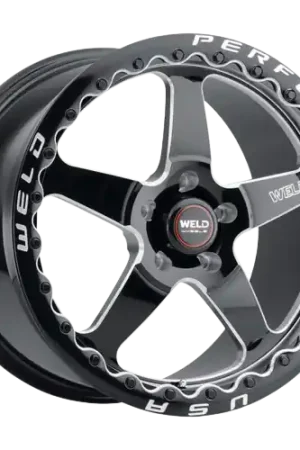Secure Checkout WELD Performance Ventura Beadlock 5x114.3 15x12 +28 Gloss Black/Milled Diamond Cut Lip