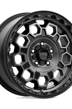 Luxury KMC KM545 TREK 5X108 17X8 +38 SATIN BLACK WITH GRAY TINT