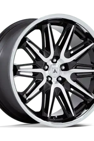 Asanti Black AB047 IMPERATOR 5X112 22x9 +27 GLOSS BLACK MACHINED WITH SS LIP Low Price