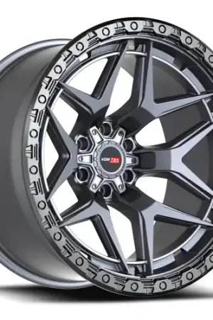 Vortek VRT-603 6x135/6x139.7 22x12 -44 Matte Titanium With Black Bead Ring Direct From Manufacturer