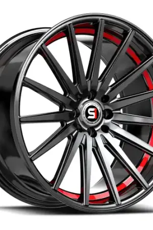 Viral Spec-1 SP-69 5x112/5x114.3 18x8 +38 Gloss Black & Red Under Cut