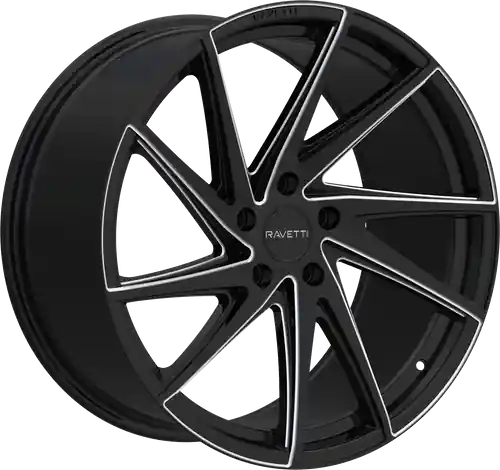 Latest RAVETTI M10 5X120 20x8.5 +38 BLACK AND MILLED