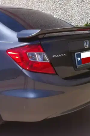 High Quality Honda Civic 4Dr DAR Spoilers OEM Look 3 Post Wing w/ Light ABS-753