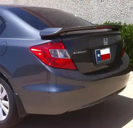 High Quality Honda Civic 4Dr DAR Spoilers OEM Look 3 Post Wing w/ Light ABS-753