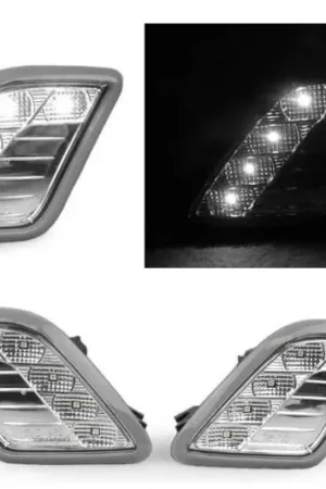Authentic Mercedes W221 S-Class Crystal Clear White Led Bumper DEPO Side Marker Lights