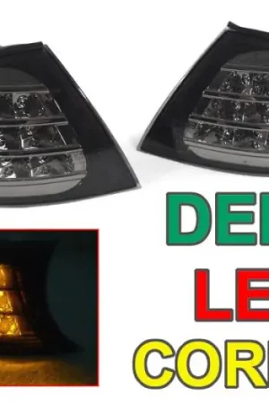 BMW E46 4D/5D Crystal Smoke Amber DEPO Led Corner Lights - Black Housing Secure Checkout