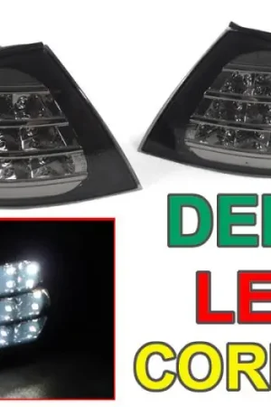 BMW E46 4D/5D Crystal Smoke White DEPO Led Corner Lights - Black Housing Warranty Included