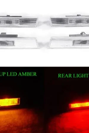 Acura TL 4 Pieces Clear Front Amber Led + Rear Red Led DEPO Side Marker Light Original
