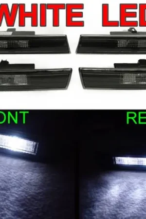 Best Choice Acura TL 4 Pieces Smoke Front White Led + Rear White Led DEPO Side Marker Light
