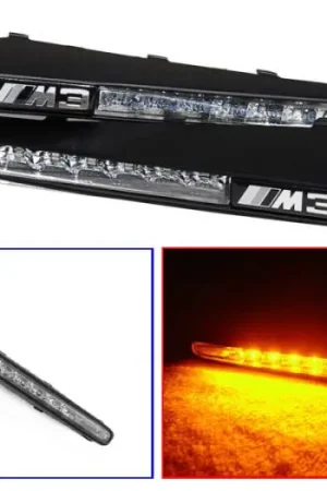 Sale BMW E90/E92/E93 M3 GRILL FENDER AMBER LED CLEAR DEPO SIDE MARKER W/ BLACK FRAME