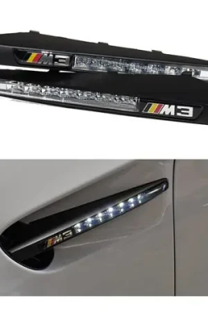 Price Cut BMW E90/E92/E93 M3 GRILL FENDER WHITE LED CLEAR DEPO SIDE MARKER w/ BLACK FRAME