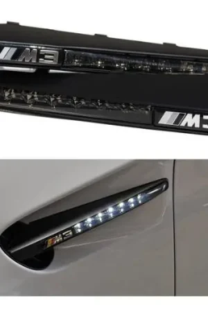 Affordable BMW E90/E92/E93 M3 GRILL FENDER WHITE LED SMOKE DEPO SIDE MARKER w/ BLACK FRAME