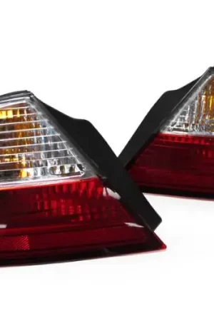 Professional Grade Honda Accord 2D Coupe Dm Crystal Red/Clear Outer 2 Pcs DEPO Tail Lights