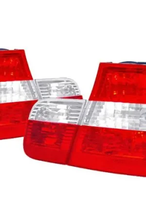 Limited Time BMW E46 4D Red/Clear/Red 4Pcs DEPO Tail Lights