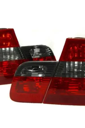 Get Yours BMW E46 4D Red/Smoke/Red 4Pcs DEPO Tail Lights