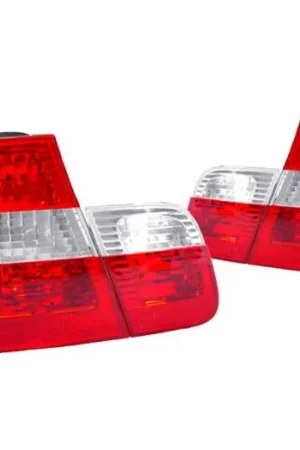 BMW E46 4D Facelift Look Red/Clear/Red 4Pcs DEPO Tail Lights Special Offer