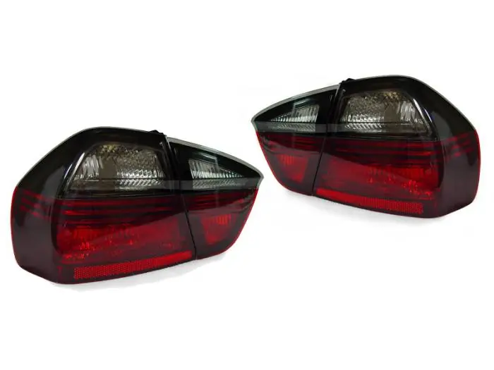 Sale BMW E90 4D Blackline Style Red/Smoke 4Pcs DEPO Tail Lights
