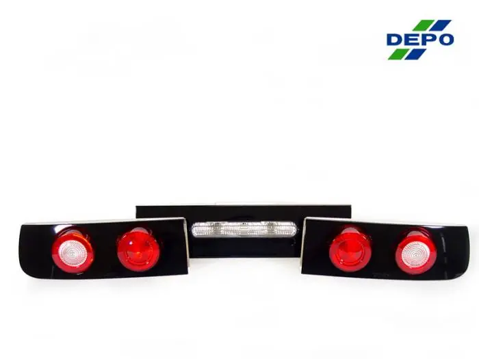 Nissan 300ZX Black 3 Pieces Rear DEPO Tail Light Set Best Price