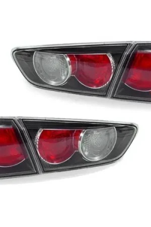Flash Sale Mitsubishi Lancer EVO Red/Black/Amber Rear DEPO Tail Light