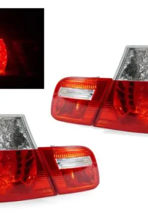 Express Delivery BMW E46 2D Depo Red/Clear Led DEPO Tail Lights - 4 Pieces