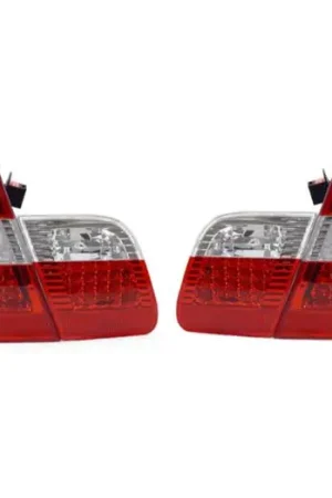 Clearance BMW E46 4D Depo Led Red/Clear/Red 4Pcs DEPO Tail Lights