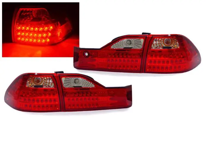Honda Accord 4D Dm Red/Clear Led DEPO Tail Lights Luxury
