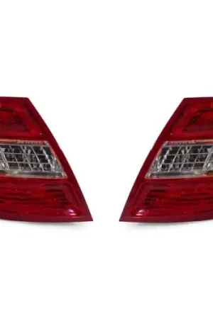 Free Shipping Mercedes W204 Red/Clear Led DEPO Tail Lights