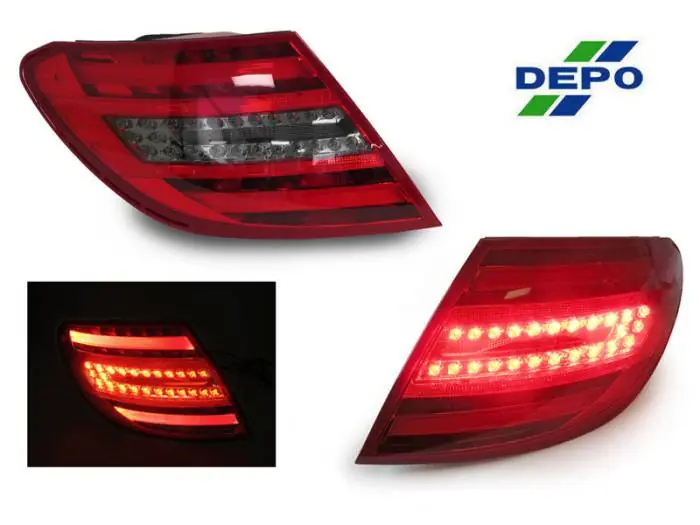 Last Chance Mercedes W204 Maxzone Red/Smoke Led Lightbar DEPO Tail Lights