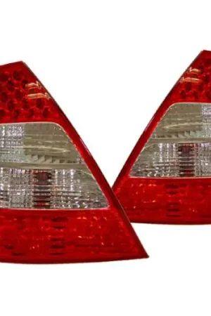 Professional Grade Mercedes W211 E-Class Led Facelift Look Red/Clear/Red DEPO Tail Lights