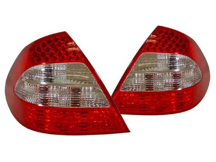 Professional Grade Mercedes W211 E-Class Led Facelift Look Red/Clear/Red DEPO Tail Lights