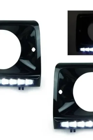 Mercedes W463 G Class DEPO Headlight Bezel W/Led Strip - Black Fast Shipping