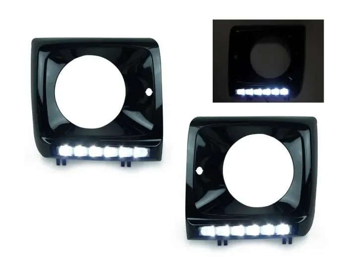 Mercedes W463 G Class DEPO Headlight Bezel W/Led Strip - Black Fast Shipping