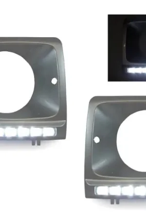 Budget Mercedes W463 G Class DEPO Headlight Bezel W/Led Strip - Silver