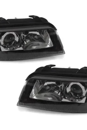 Professional Grade Audi B5 A4/S4 Black Us Spec D2S Projector DEPO Headlights Set With Amber Corner