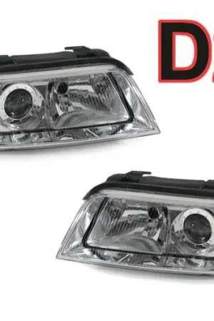 Audi B5/A4/S4 Chrome Us Spec D2S Projector DEPO Headlights Set With Clear Corner Instant Buy