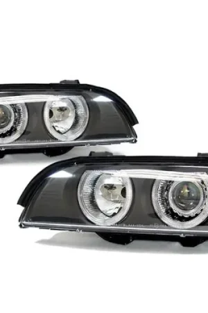 Authentic BMW E39 5 Series Black Projector Angel DEPO Headlight Hi/Low Projector No Motor