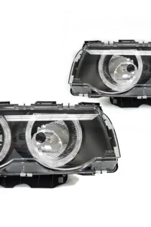 BMW E38 7 Series Black Projector Angel DEPO Headlight - Us Version Handmade