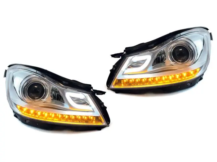 Mercedes W204 C Class Amg Style Chrome Projector DEPO Headlight - Halogen Model Buy Online