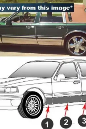 Last Chance LINCOLN TOWN CAR 4dr QAA Stainless 8pcs Rocker Panel Trim TH30679