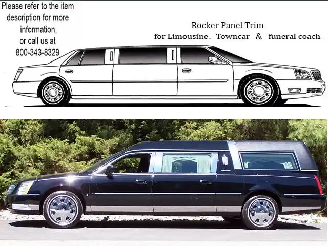 SEDAN DEVILLE S&S HEARSE QAA Stainless 12pcs Rocker Panel Trim TH40251 Professional Grade