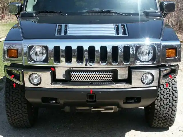 HUMMER H2 4dr QAA Stainless 6pcs Front Bumper Accent HV43008 Trending