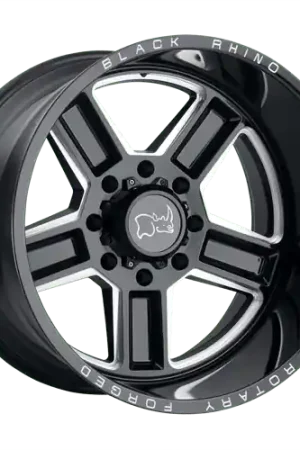 Black Rhino CANON 8X180 22X11.5 -44 GLOSS BLACK W/ MILLED SPOKES Express Delivery