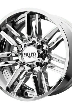 Authentic Moto Metal MO202 6X135 22X12 -44 CHROME CENTER GLOSS BLACK MILLED LIP
