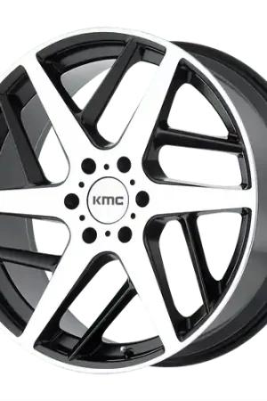 KMC KM699 TWO FACE 6X139.7 22X9 +35 SATIN BLACK WITH MACHINED FACE Trusted Brand