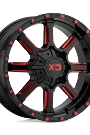 XD XD838 MAMMOTH 8X180 20X10 -18 GLOSS BLACK MILLED WITH RED TINT CLEAR COAT Fan Favorite