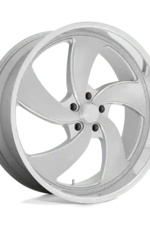 US Mag 1PC U134 DESPERADO 5X127 24X10 +5 SILVER BRUSHED FACE MILLED DIAMOND CUT MILLED Warranty Included